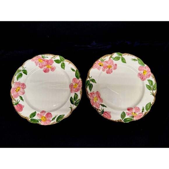Set 2 Franciscan desert rose 10.25” pink floral round Dinner Plates hand paint - Picture 4 of 8